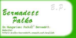 bernadett palko business card